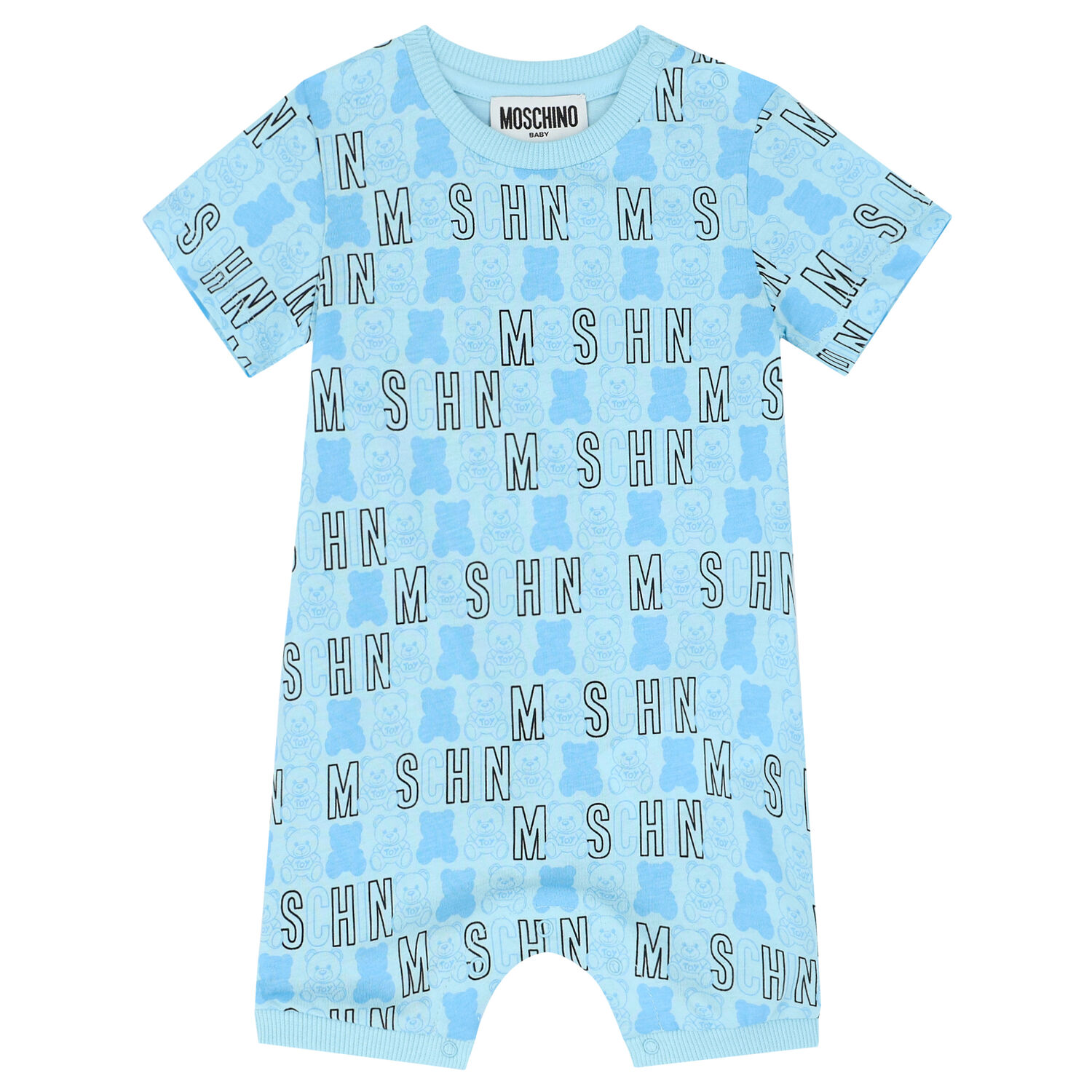 Baby Boys Blue Logo Romper, 2, hi-res