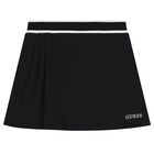 Girls Black & White Rhinestone Logo Skirt Set, 1, hi-res