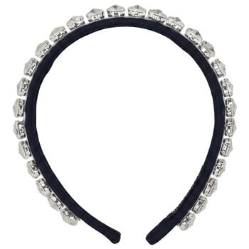 Girls Navy Blue Crystal Embellished Headband