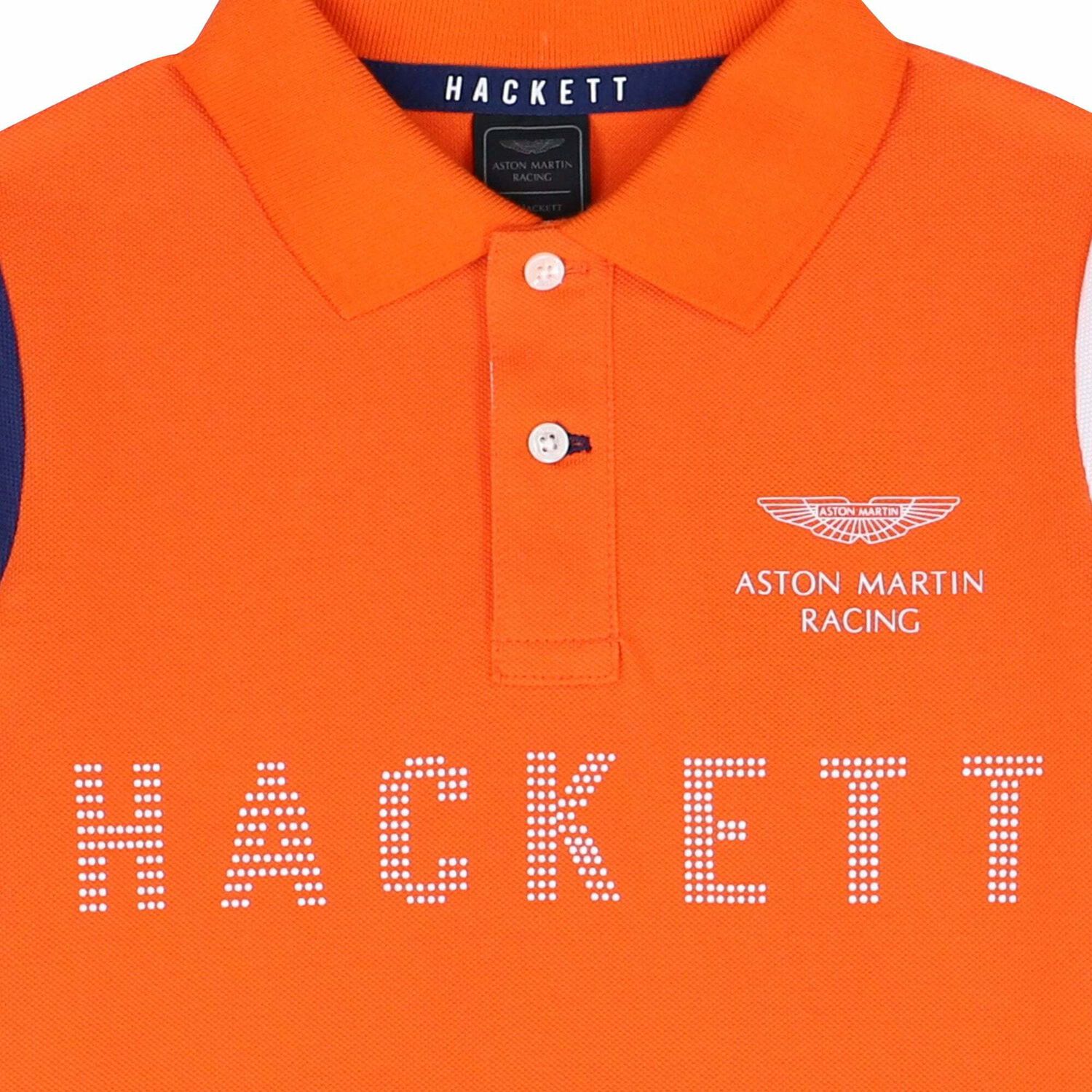 Boys Orange Aston Martin Polo Shirt, 2, hi-res