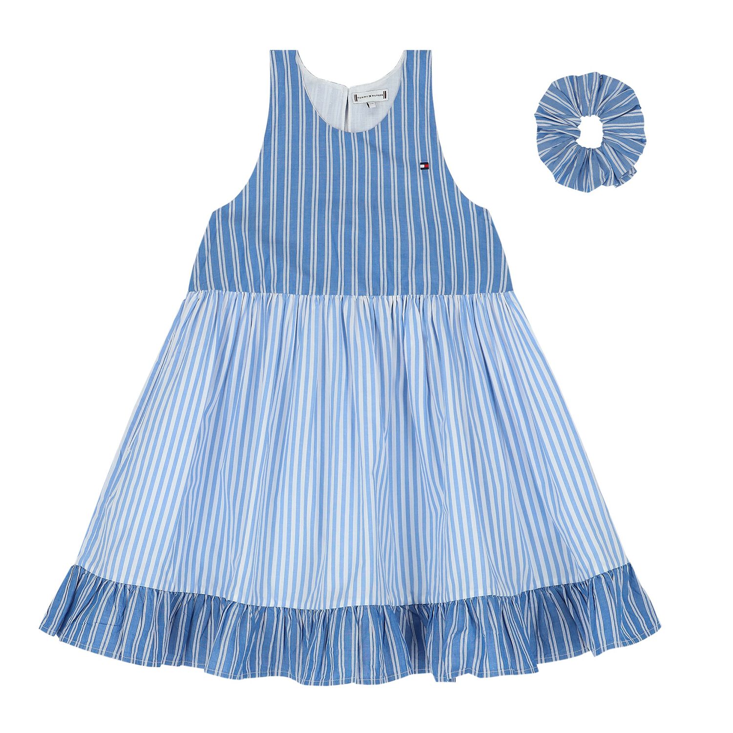 Girls Blue Striped Dress, 1, hi-res image number null