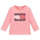Baby Girls Pink Long Sleeve Logo Top, 2, hi-res