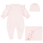 Baby Girls Pink Floral Babygrow Gift Set, 1, hi-res