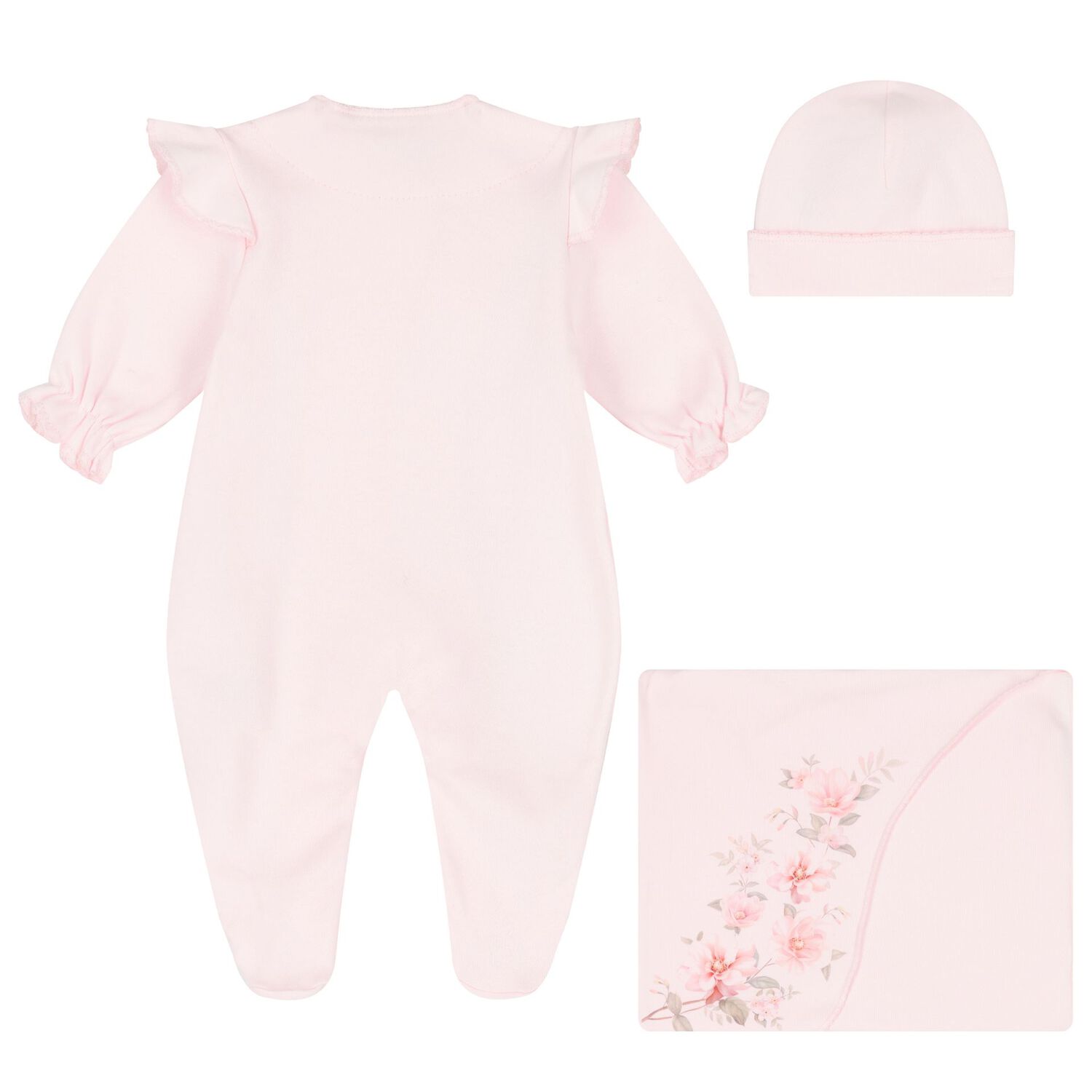 Baby Girls Pink Floral Babygrow Gift Set, 1, hi-res image number null