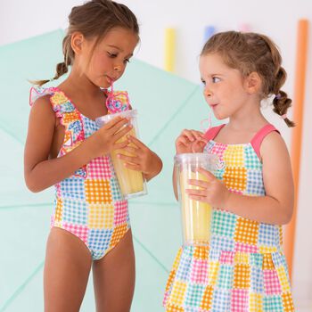 Girls Multi-Colored Gingham Dress