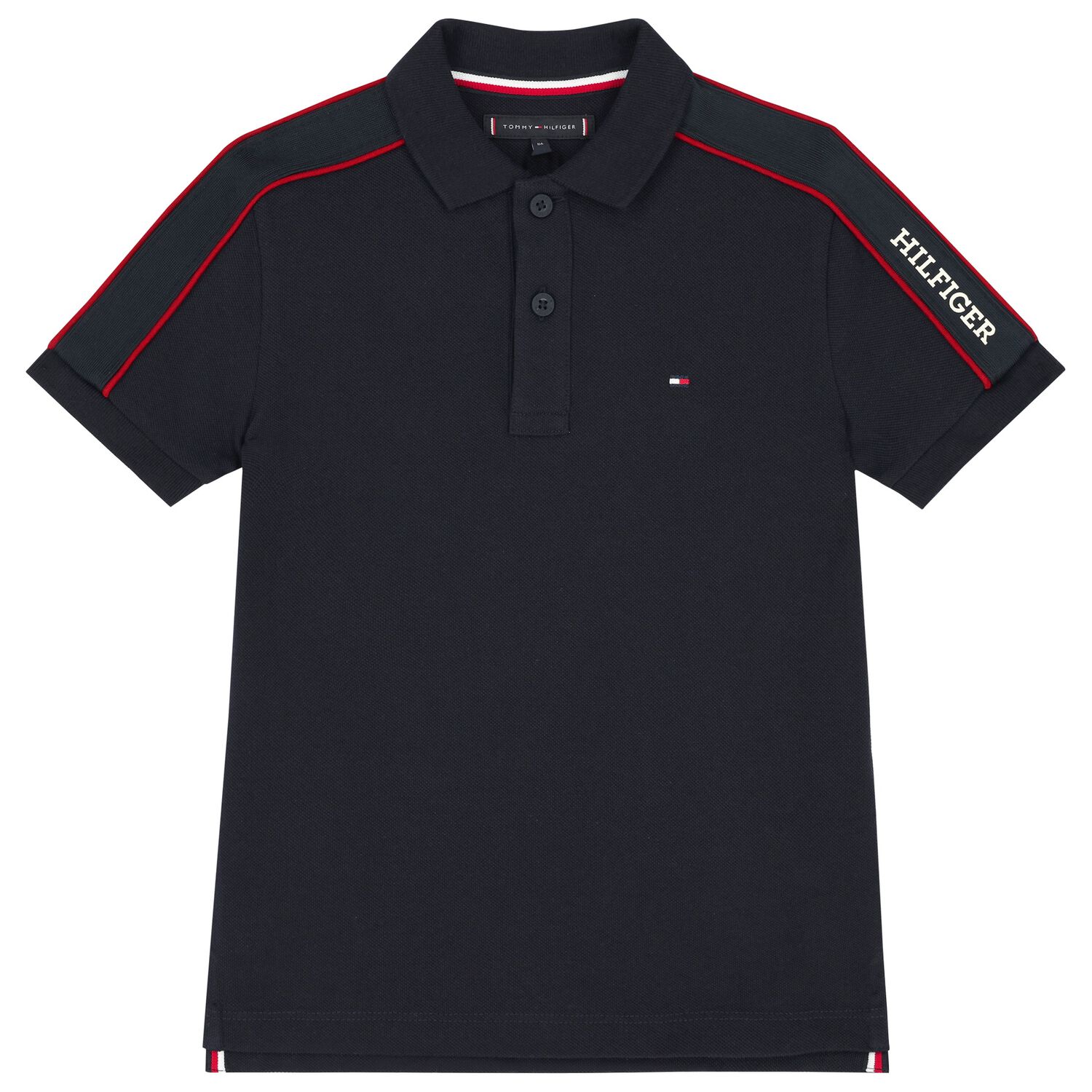 Boys Navy Blue Logo Polo Shirt, 1, hi-res