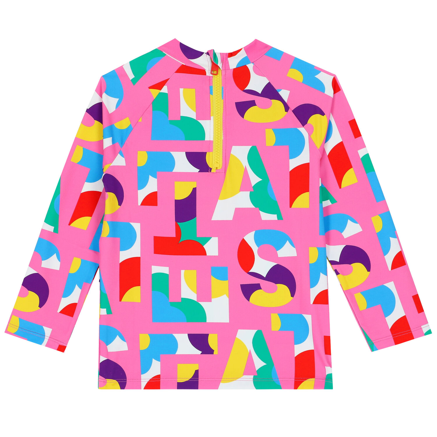 Girls Pink Logo Rash Vest, 1, hi-res