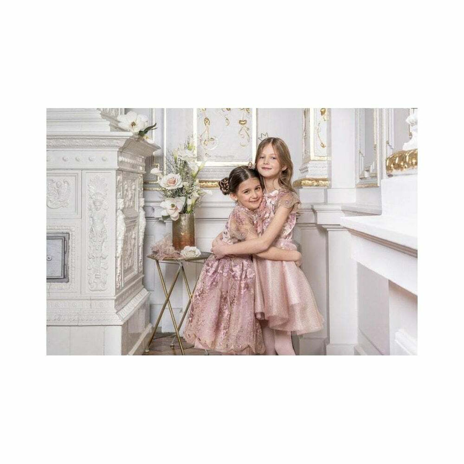 Girls Pink Tulle Special Occasion Dress, 1, hi-res image number null