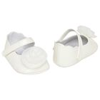 Baby Girls White Flower Pre Walker Shoes, 1, hi-res