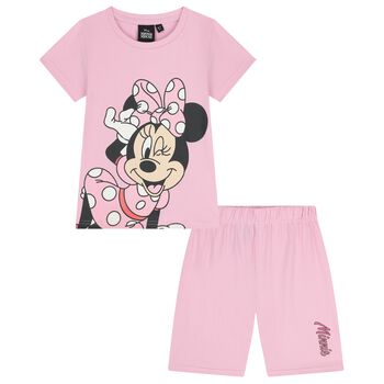 Girls Pink Minnie Mouse Shorts Set