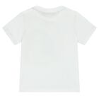 Younger Boys White & Gold Logo T-Shirt, 1, hi-res