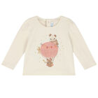 Younger Girls Ivory Graphic Long Sleeve Top, 1, hi-res