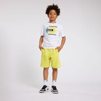 Boys Yellow Logo Shorts