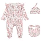 Baby Girls White & Pink Africa Babygrow Gift Set, 1, hi-res