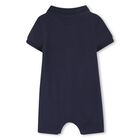Baby Boys Navy Blue Logo Romper, 3, hi-res