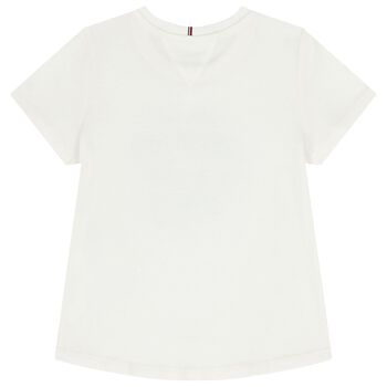 Girls Ivory Floral Logo T-Shirt
