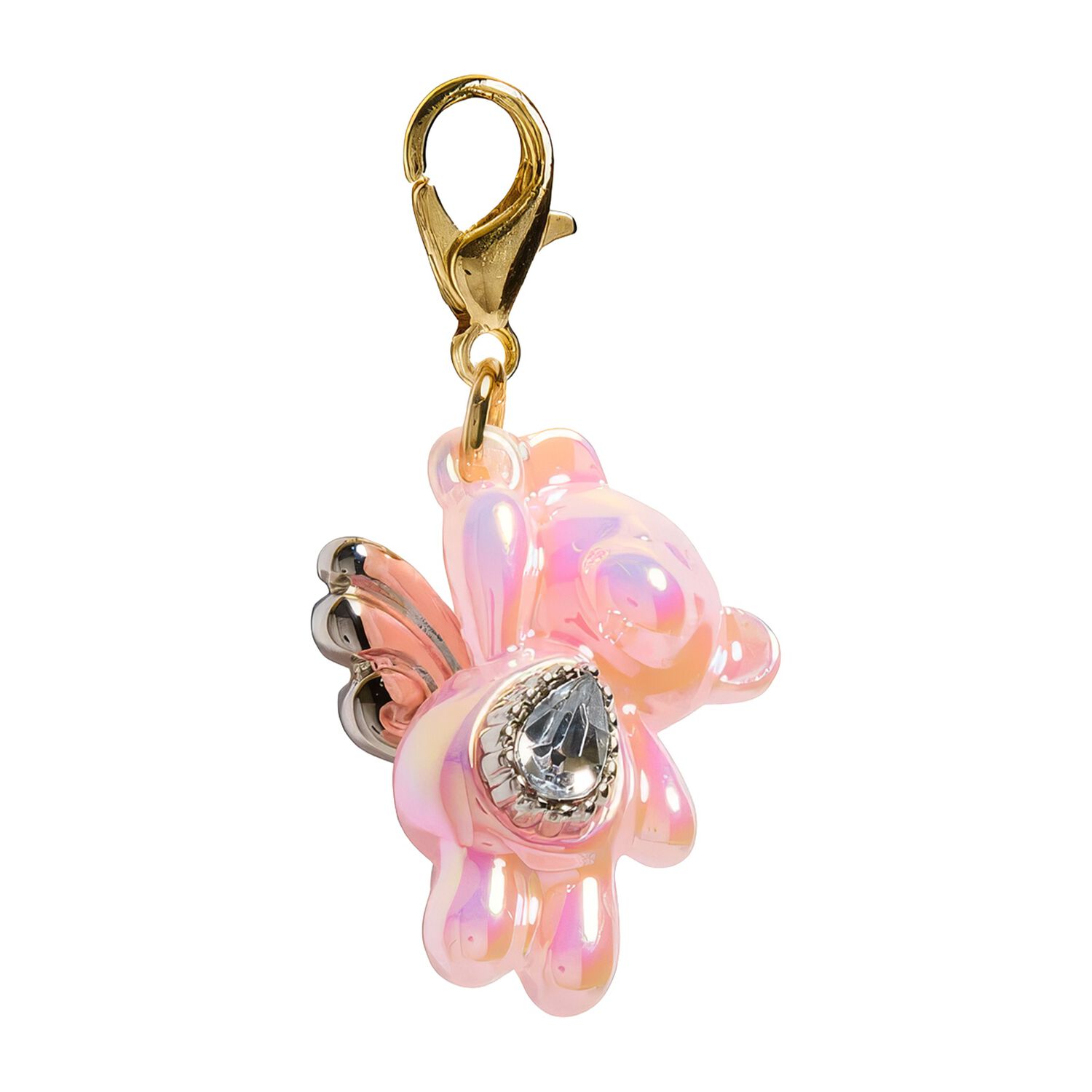 Girls Pink Teddy Bear Charm, 1, hi-res