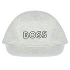 Baby Boys White Reversible Logo Cap, 1, hi-res