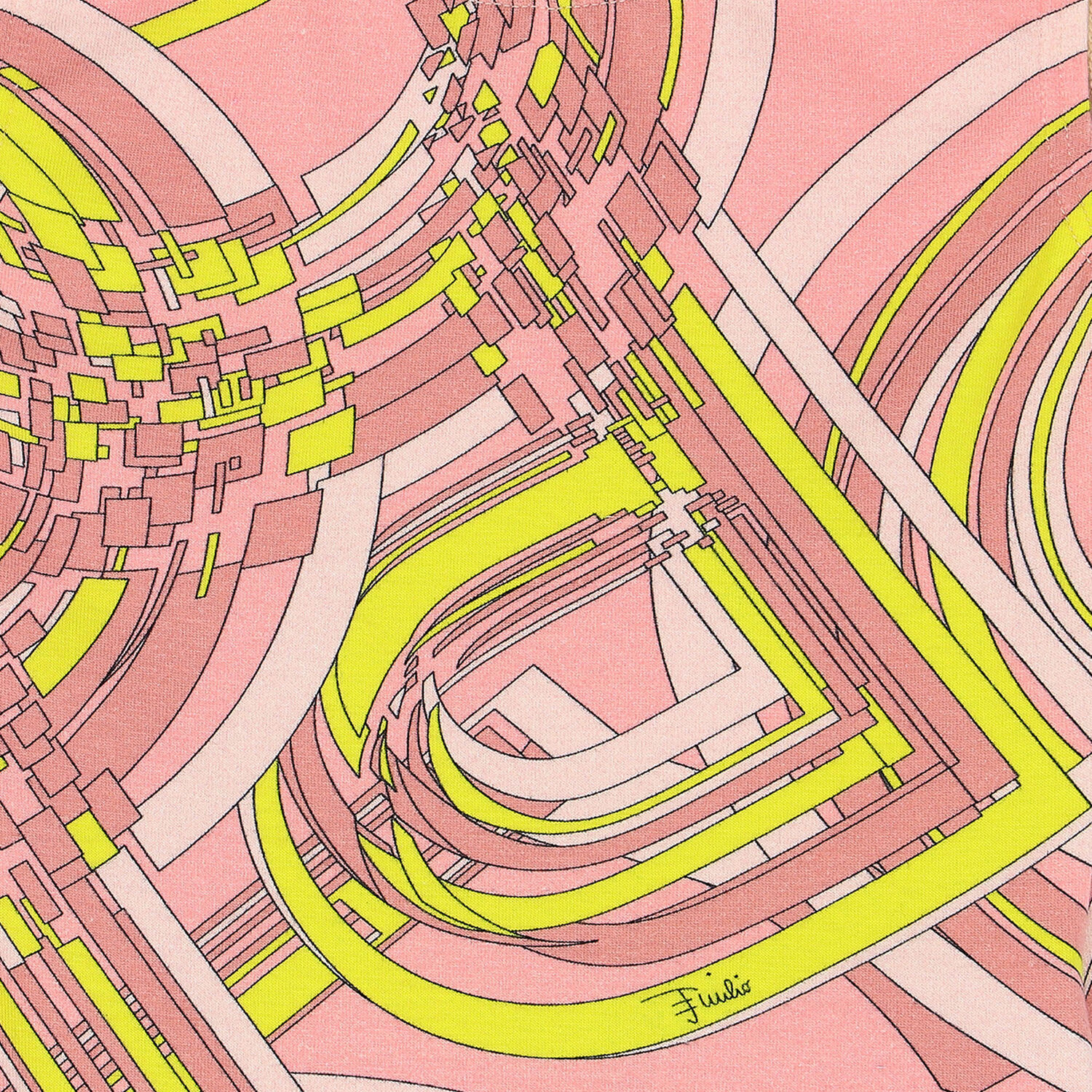 Girls Pink & Yellow Printed Swimsuit, 1, hi-res image number null