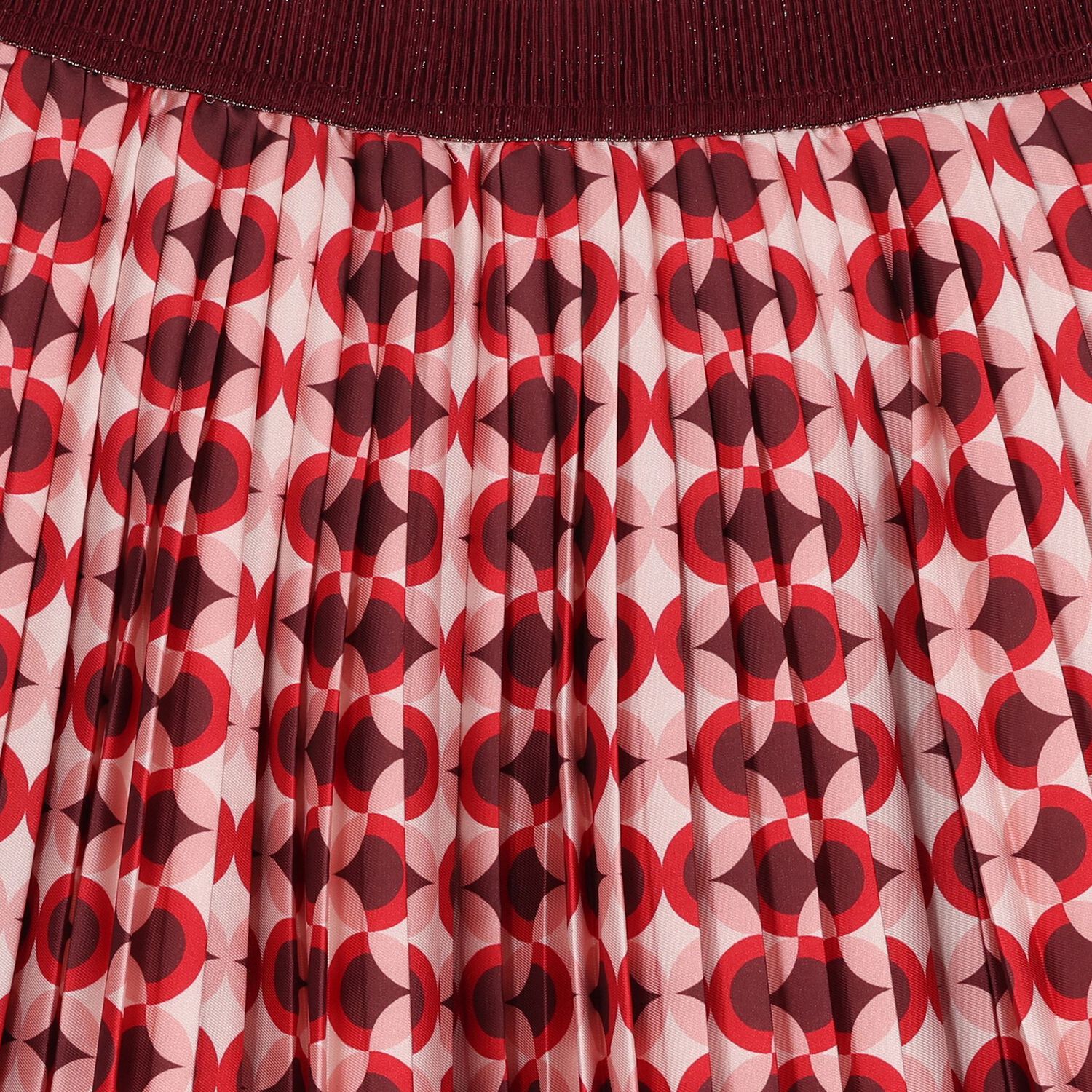 Girls Burgundy & Pink Pleated Skirt, 1, hi-res