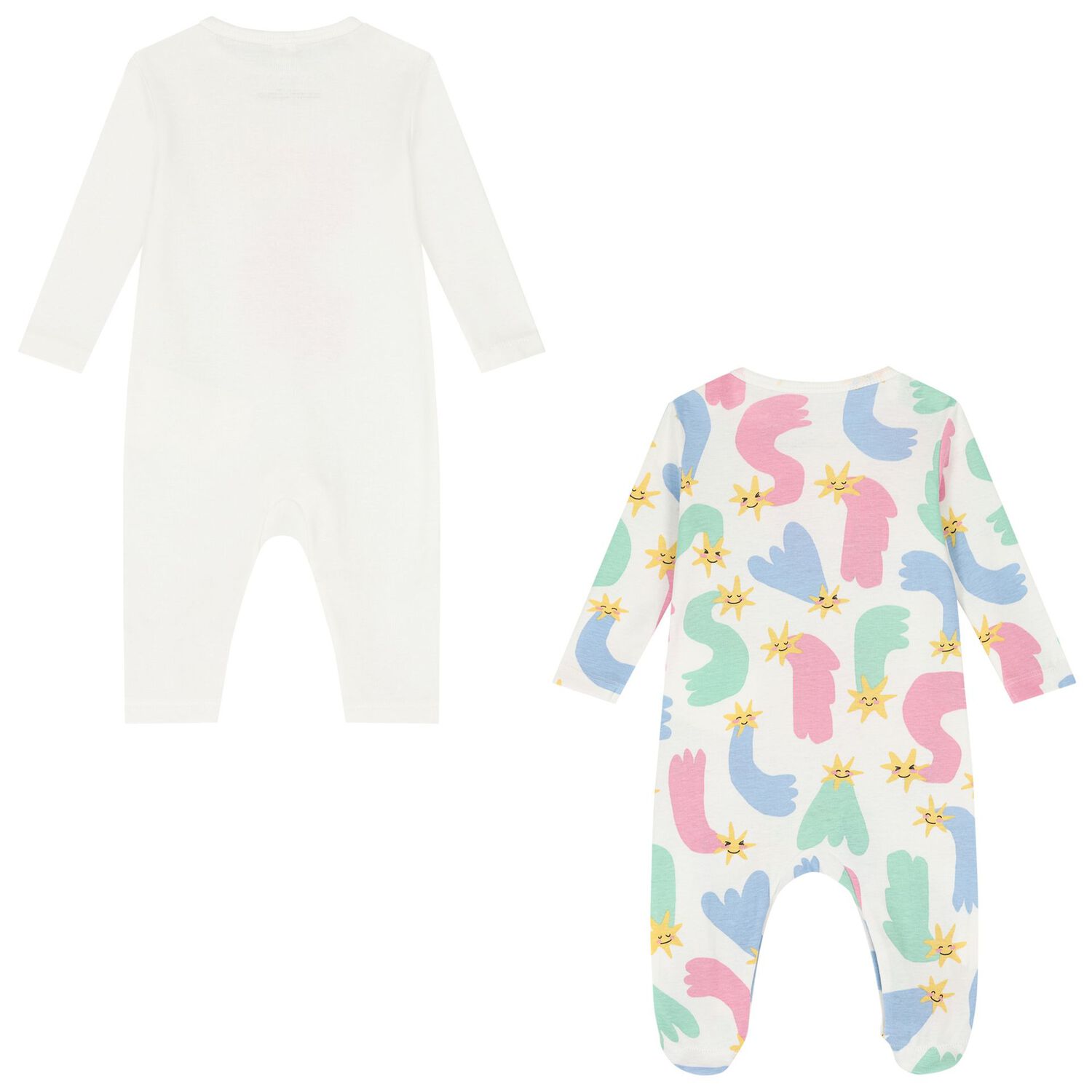 Baby Girls Ivory Shooting Stars Babygrows ( 2-Pack ), 1, hi-res image number null