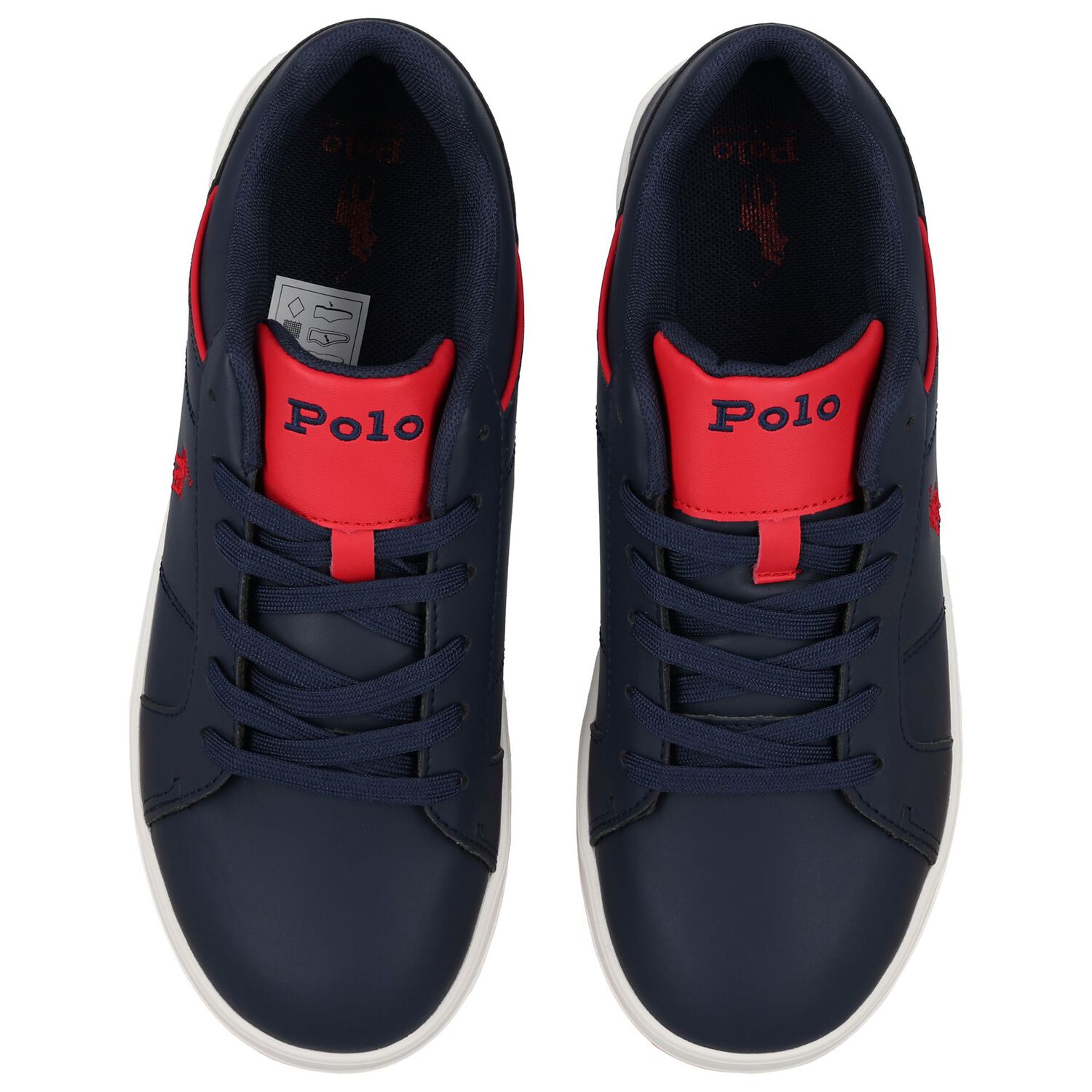 Boys Navy Blue & Red Logo Trainers, 1, hi-res