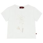 Girls White Flower Logo T-Shirt, 1, hi-res