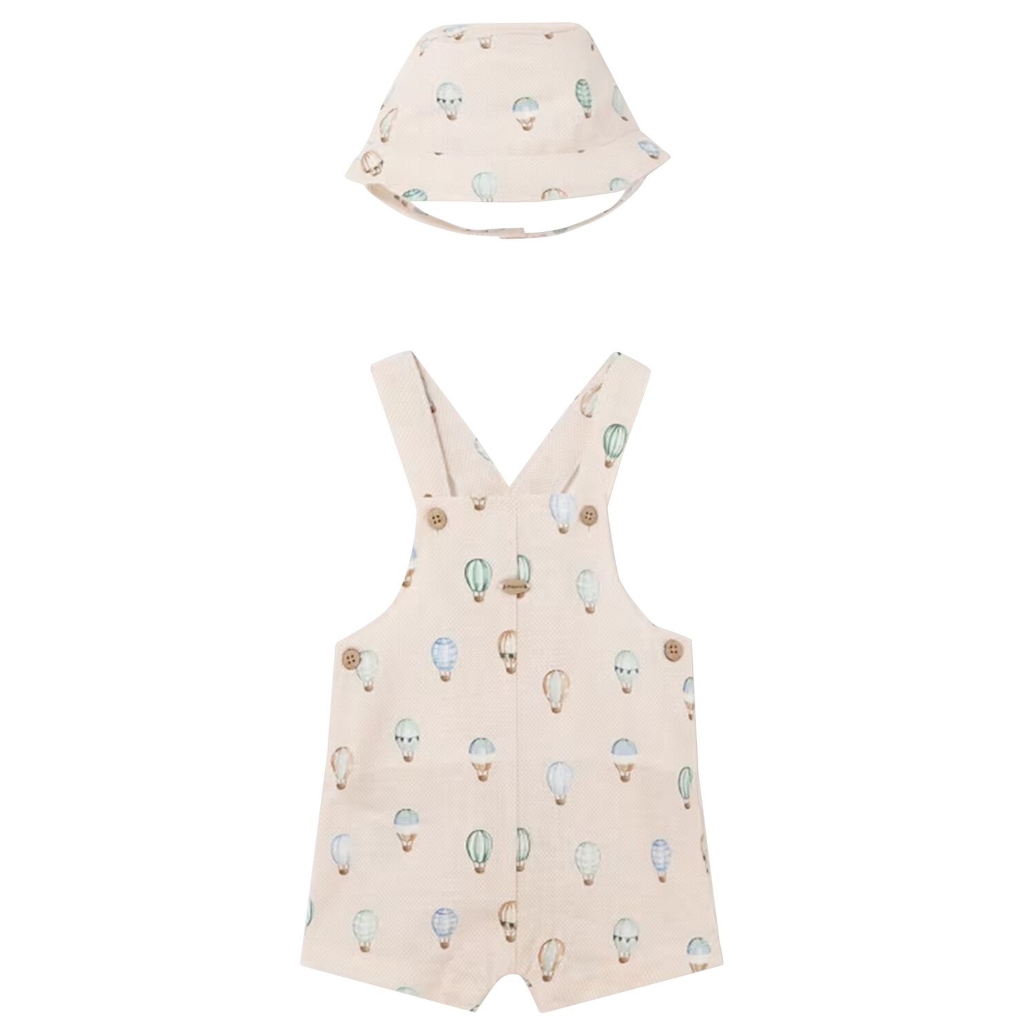 Baby Boys Beige Dungaree Set, 1, hi-res