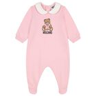 Baby Girls Pink Teddy Bear Logo Babygrow, 2, hi-res