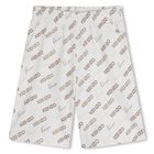 Ivory & Beige Logo Shorts, 1, hi-res