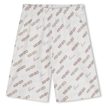 Ivory & Beige Logo Shorts