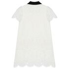 Girls White Guipure Lace Dress, 1, hi-res