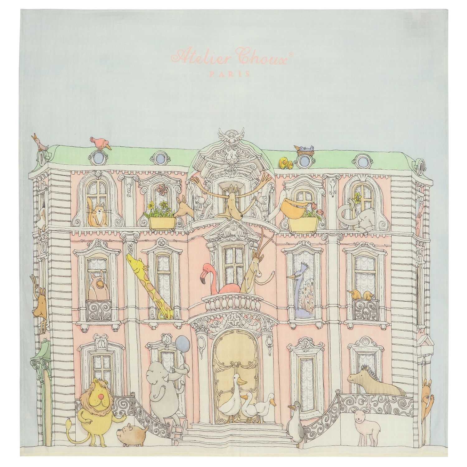 Blue & Pink Monceau Baby Carré Swaddle & Bib Gift Set, 1, hi-res