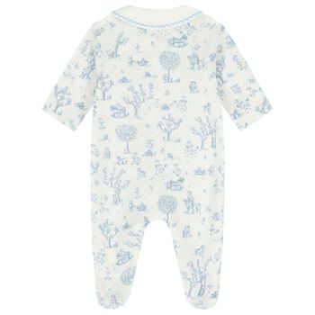 Ivory & Blue Teddy Bear Babygrow