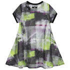 Girls Green, Black & Purple Mesh Logo 2 in 1 Dress, 1, hi-res