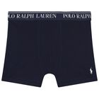 Boys Green & Navy Blue Logo Boxer Shorts ( 3-Pack ), 3, hi-res