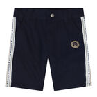 Younger Boys Navy Logo Shorts, 2, hi-res