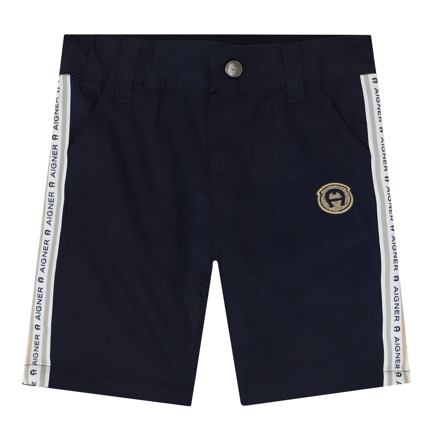 Younger Boys Navy Logo Shorts, 2, hi-res
