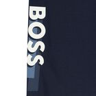 Younger Boys Navy Blue Logo T-Shirt, 1, hi-res