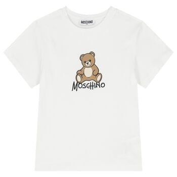 White Teddy Bear Logo T-Shirt