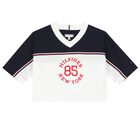 Girls White & Navy Blue Logo T-Shirt, 1, hi-res