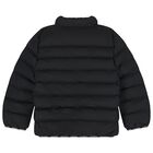 Boys Black Logo Puffer Jacket, 1, hi-res
