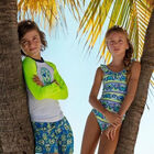 Boys Blue Skulls Swim Short, 1, hi-res