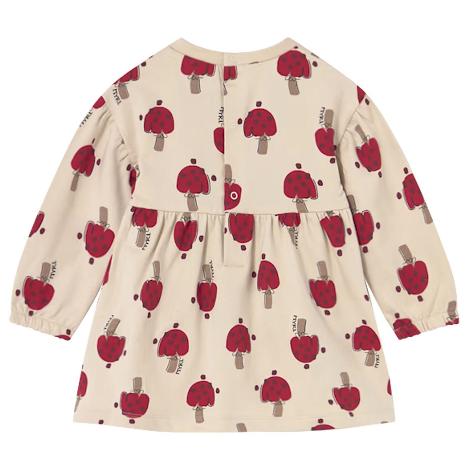 Younger Girls Beige Mushroom Dress, 2, hi-res
