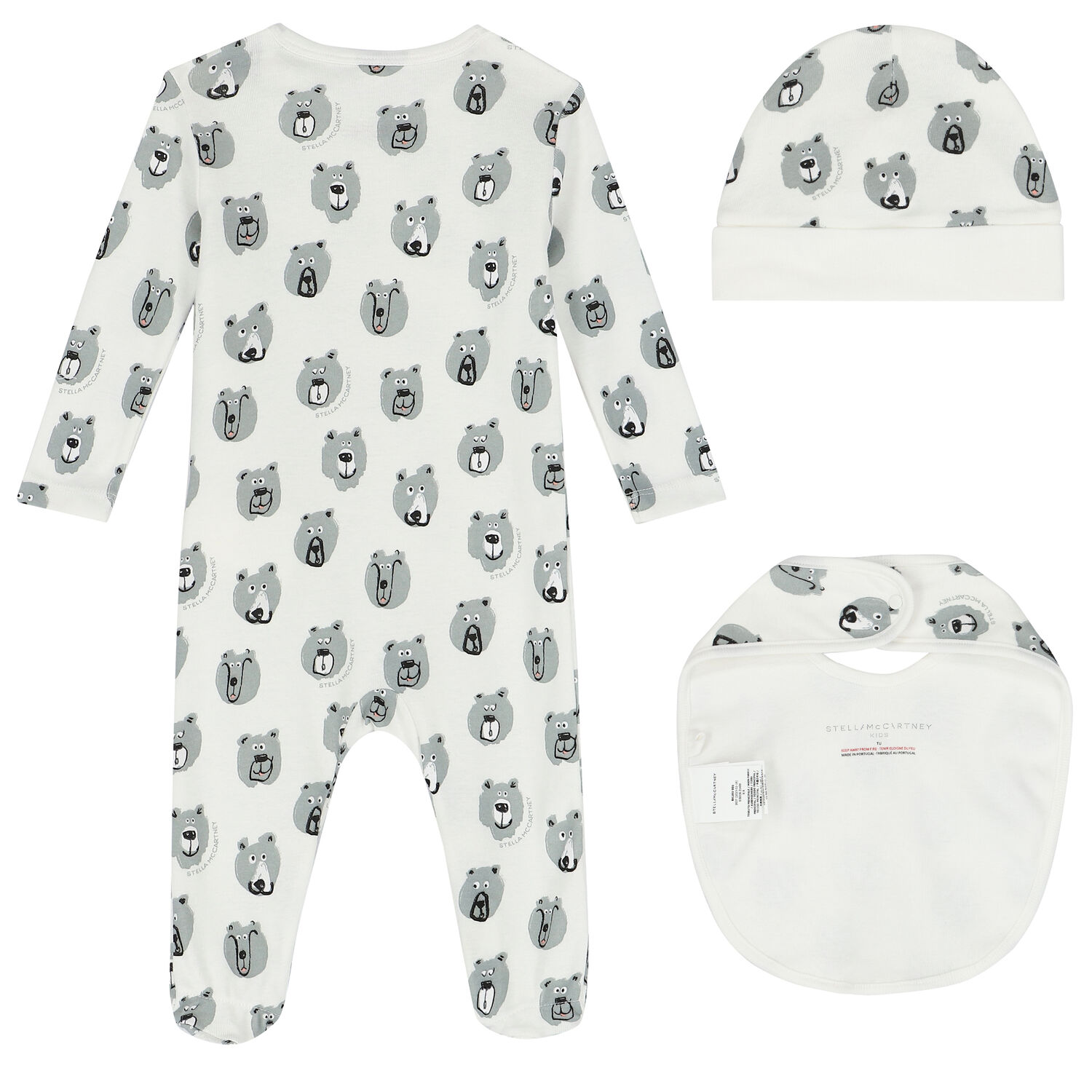Baby Boys Ivory Bear Babygrow Gift Set, 1, hi-res