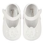 Baby Girls White Flower Pre Walker Shoes, 3, hi-res