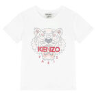 Girls White Tiger T-Shirt, 1, hi-res