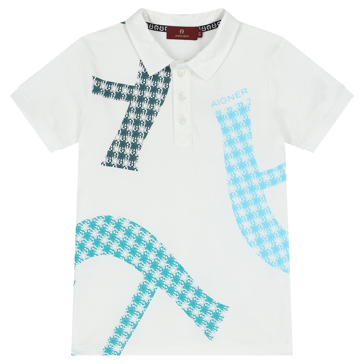 Boys White Logo Polo Shirt, 1, hi-res