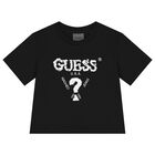 Girls Black Logo Sequin T-Shirt, 2, hi-res