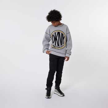 Grey & Black Logo Reversible Sweatshirt